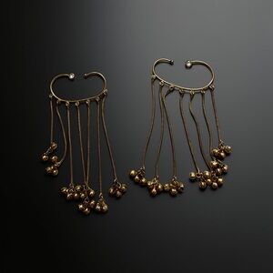Elegant Gold Dangle Earrings with Gungroos.